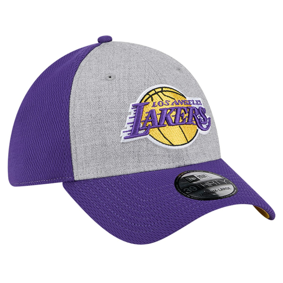Los Angeles Lakers Two-Tone 39THIRTY Flex Hat - Heather Gray/Purple for sale