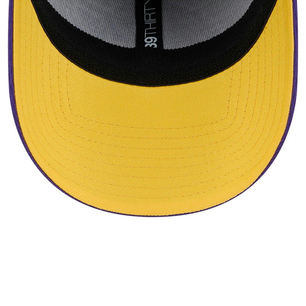 Los Angeles Lakers Two-Tone 39THIRTY Flex Hat - Heather Gray/Purple for sale