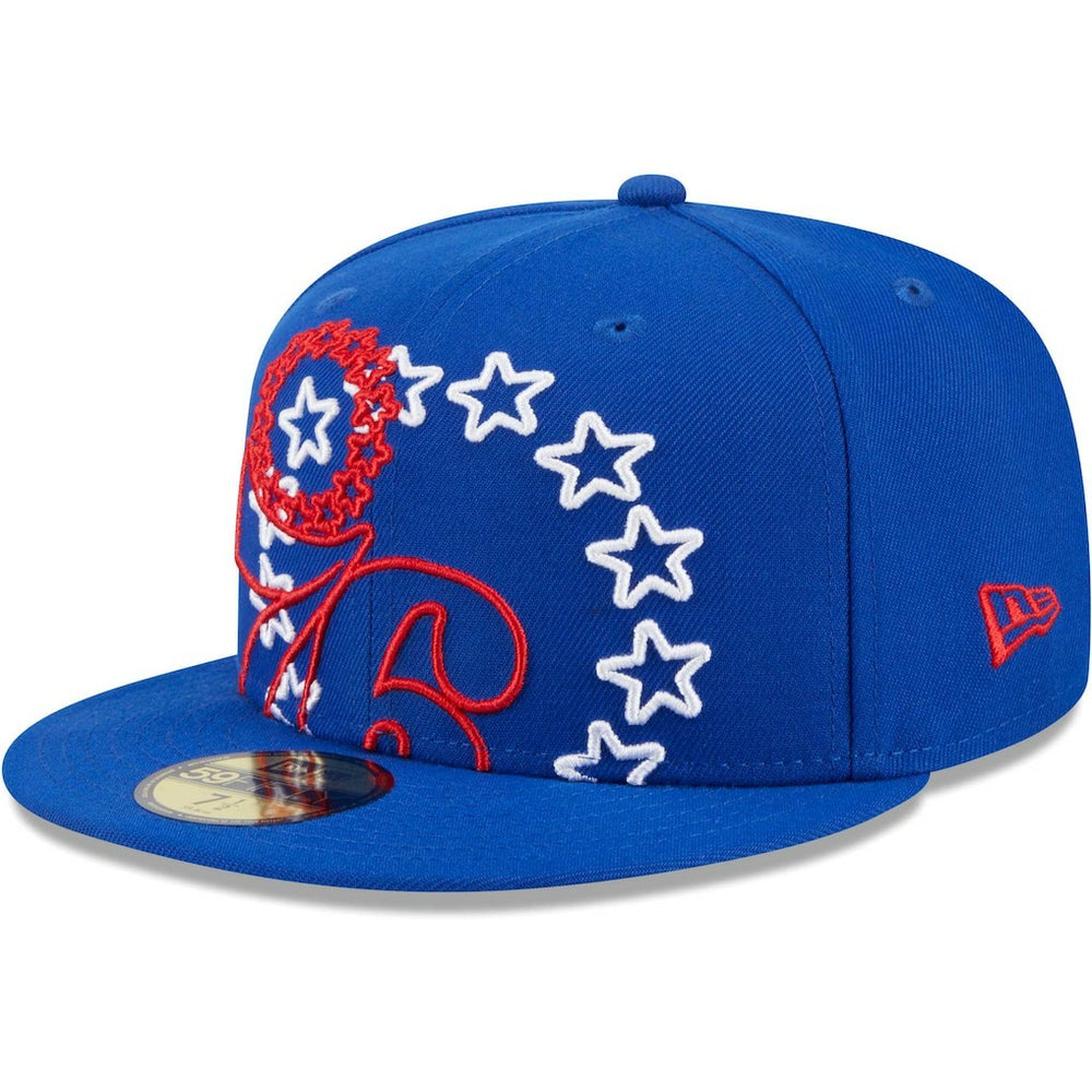 Philadelphia 76ers Game Day Hollow Logo Mashup 59FIFTY Fitted Hat - Royal discount