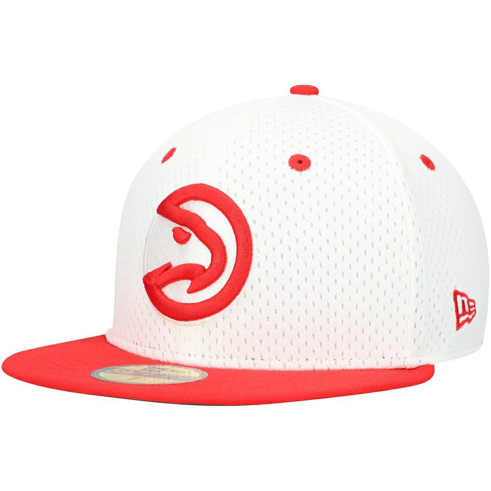 Atlanta Hawks Throwback 2Tone 59FIFTY Fitted Hat - White/Red cheap
