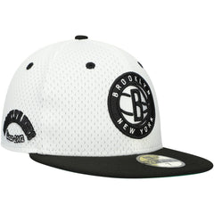 Brooklyn Nets Throwback 2Tone 59FIFTY Fitted Hat - White/Black for sale