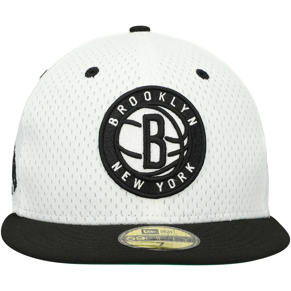 Brooklyn Nets Throwback 2Tone 59FIFTY Fitted Hat - White/Black for sale