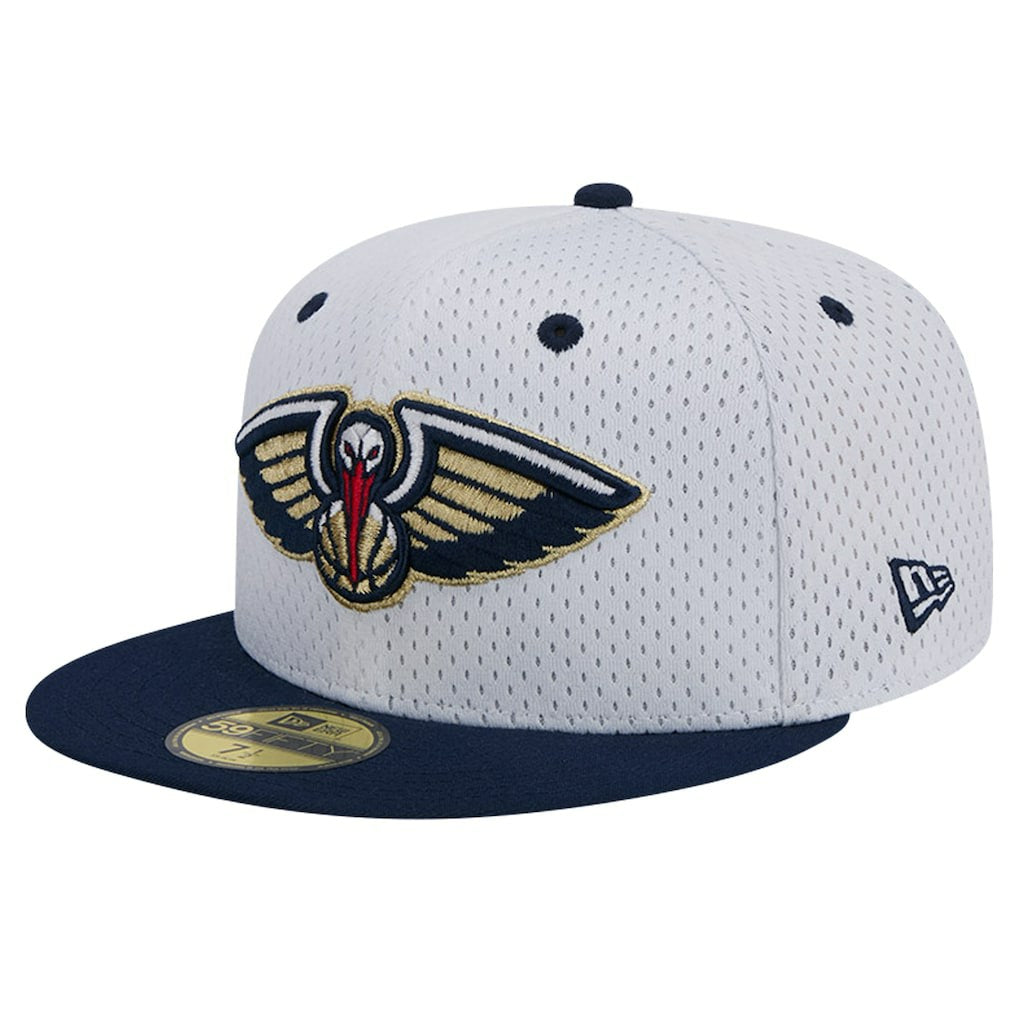 New Orleans Pelicans Throwback 2Tone 59FIFTY Fitted Hat - White/Navy sale