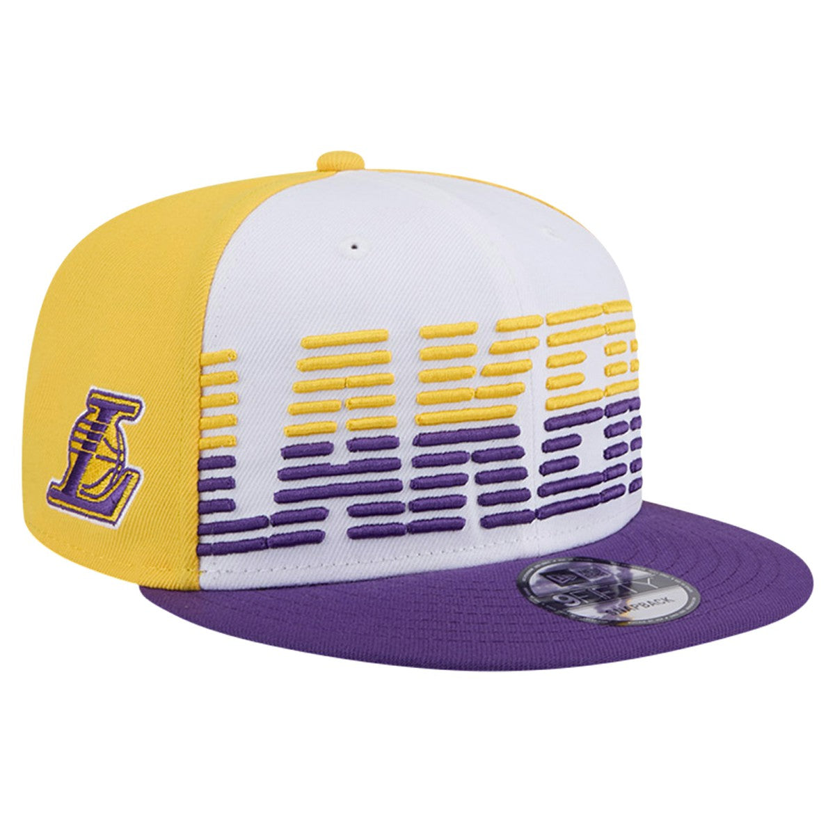 Los Angeles Lakers Throwback Gradient Tech Font 9FIFTY Snapback Hat - White/Purple outlet