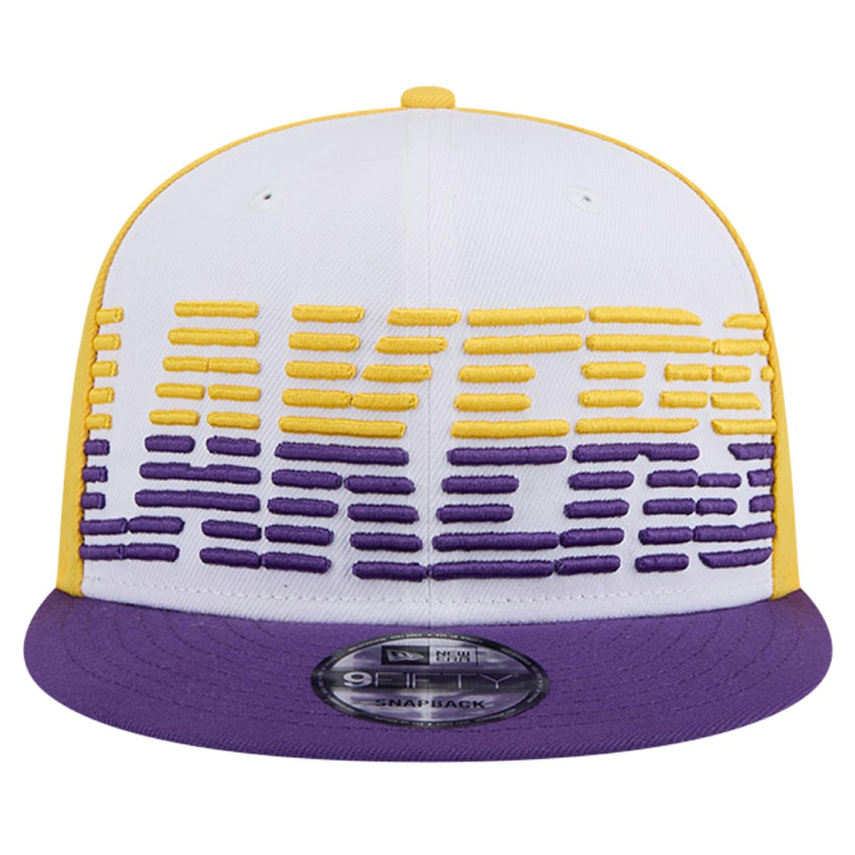 Los Angeles Lakers Throwback Gradient Tech Font 9FIFTY Snapback Hat - White/Purple outlet