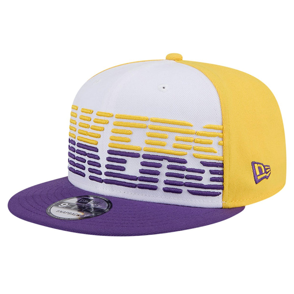 Los Angeles Lakers Throwback Gradient Tech Font 9FIFTY Snapback Hat - White/Purple outlet
