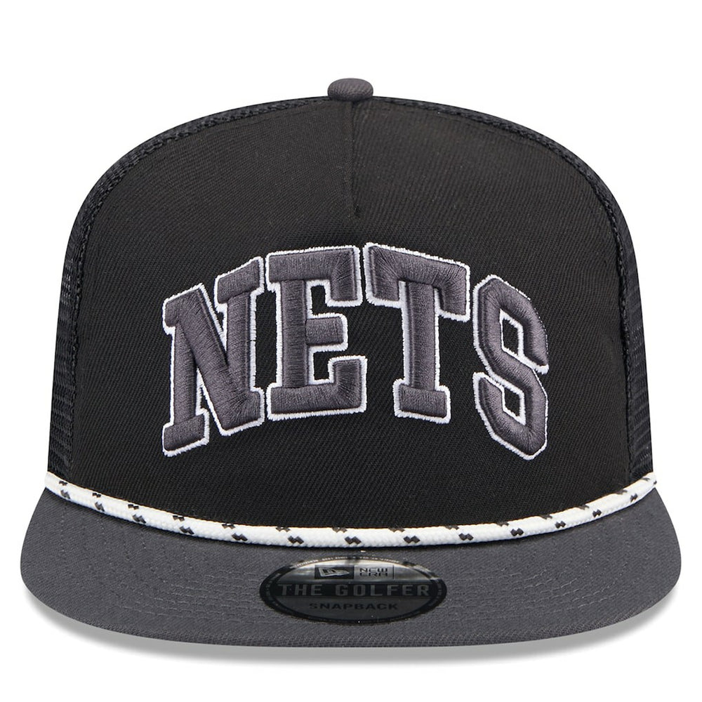 Brooklyn Nets Throwback Team Arch Golfer Snapback Hat - Black/Charcoal shop