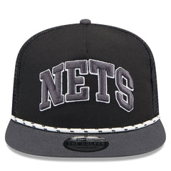 Brooklyn Nets Throwback Team Arch Golfer Snapback Hat - Black/Charcoal shop