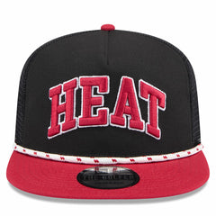Miami Heat Throwback Team Arch Golfer Snapback Hat - Black/Red cheap