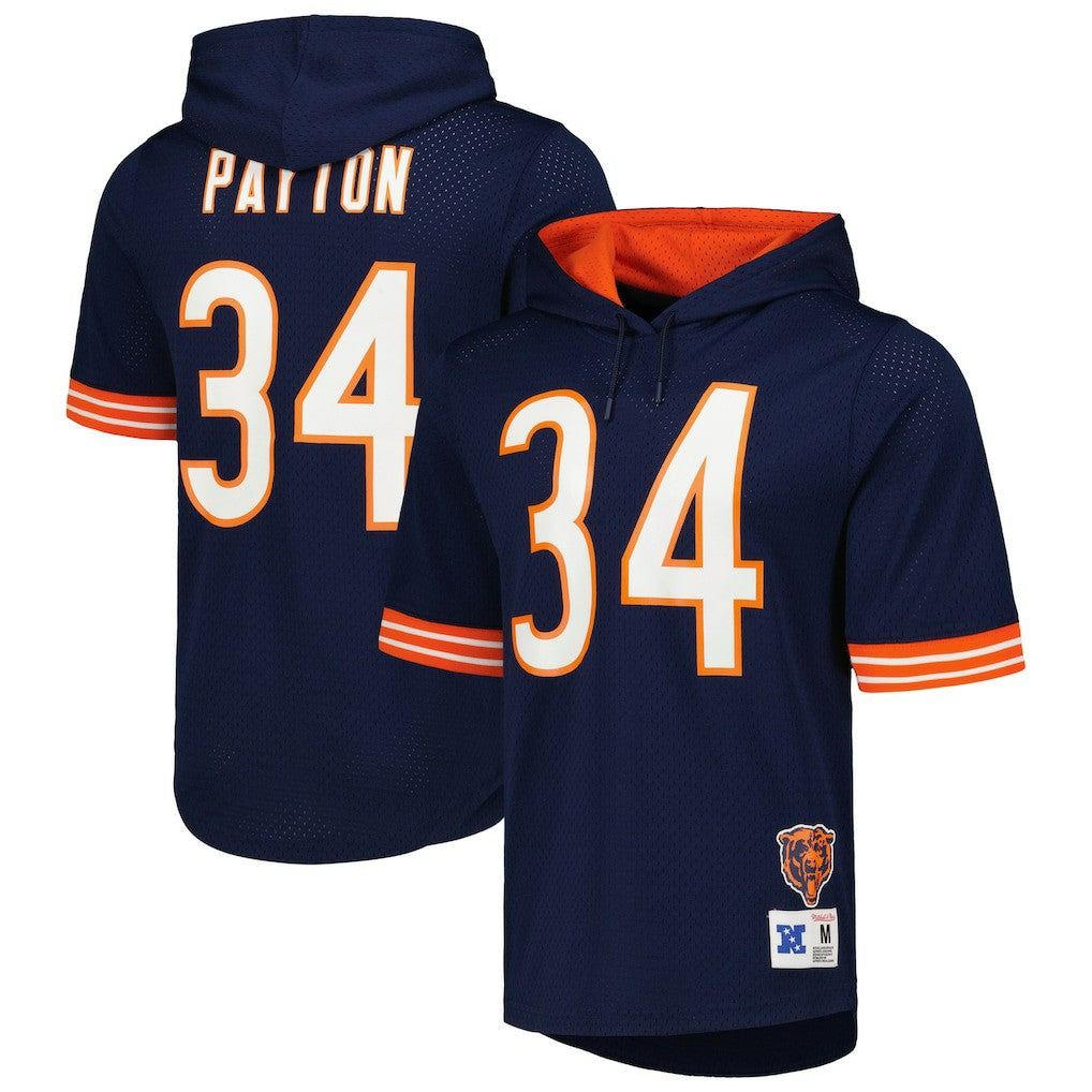 Walter Payton Chicago Bears Retired Player Name & Number Mesh Hoodie T-Shirt - Navy cheap