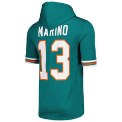 Dan Marino Miami Dolphins Retired Player Name & Number Mesh Hoodie T-Shirt - Aqua discount