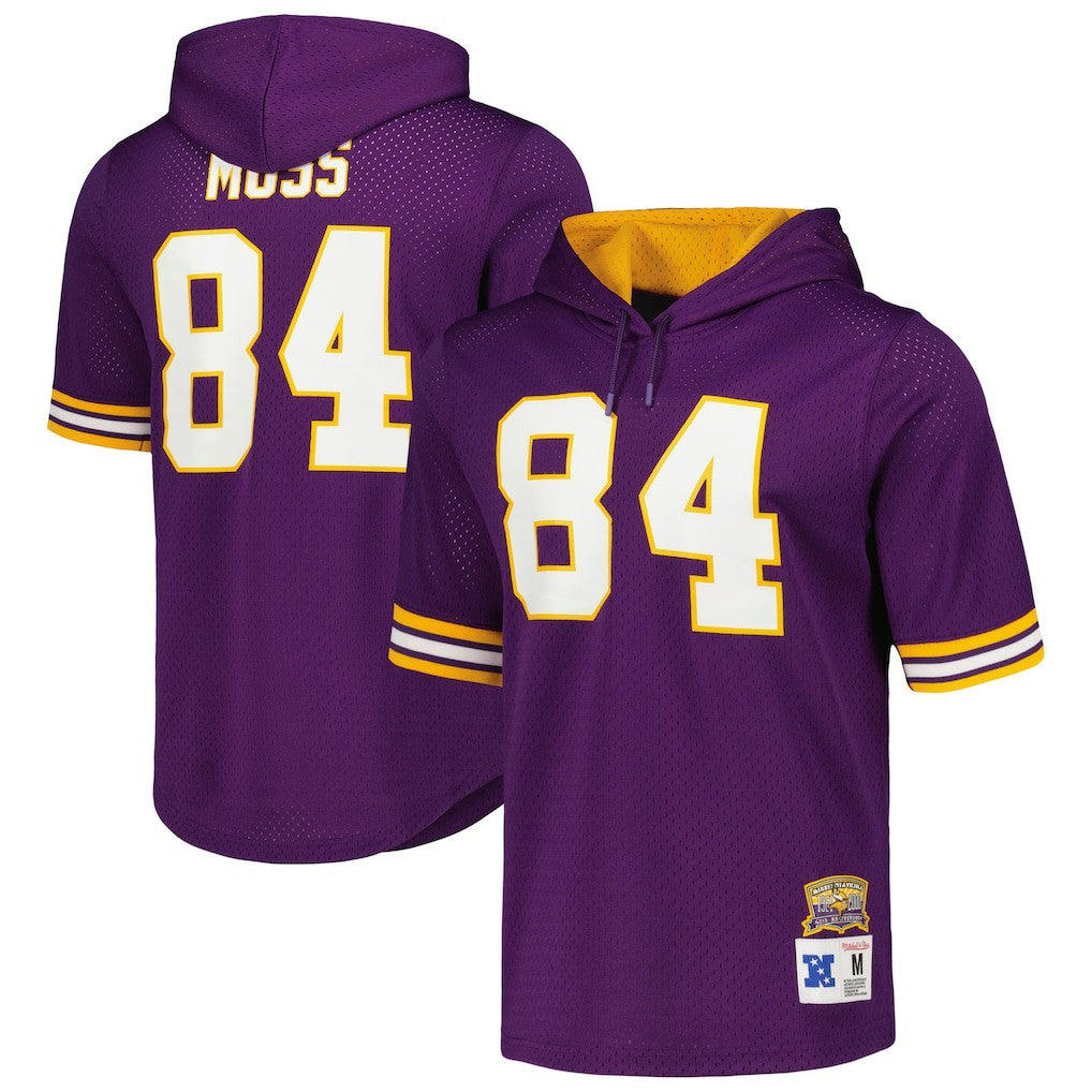 Randy Moss Minnesota Vikings Retired Player Name & Number Mesh Hoodie T-Shirt - Purple cheap