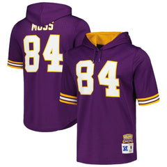 Randy Moss Minnesota Vikings Retired Player Name & Number Mesh Hoodie T-Shirt - Purple cheap