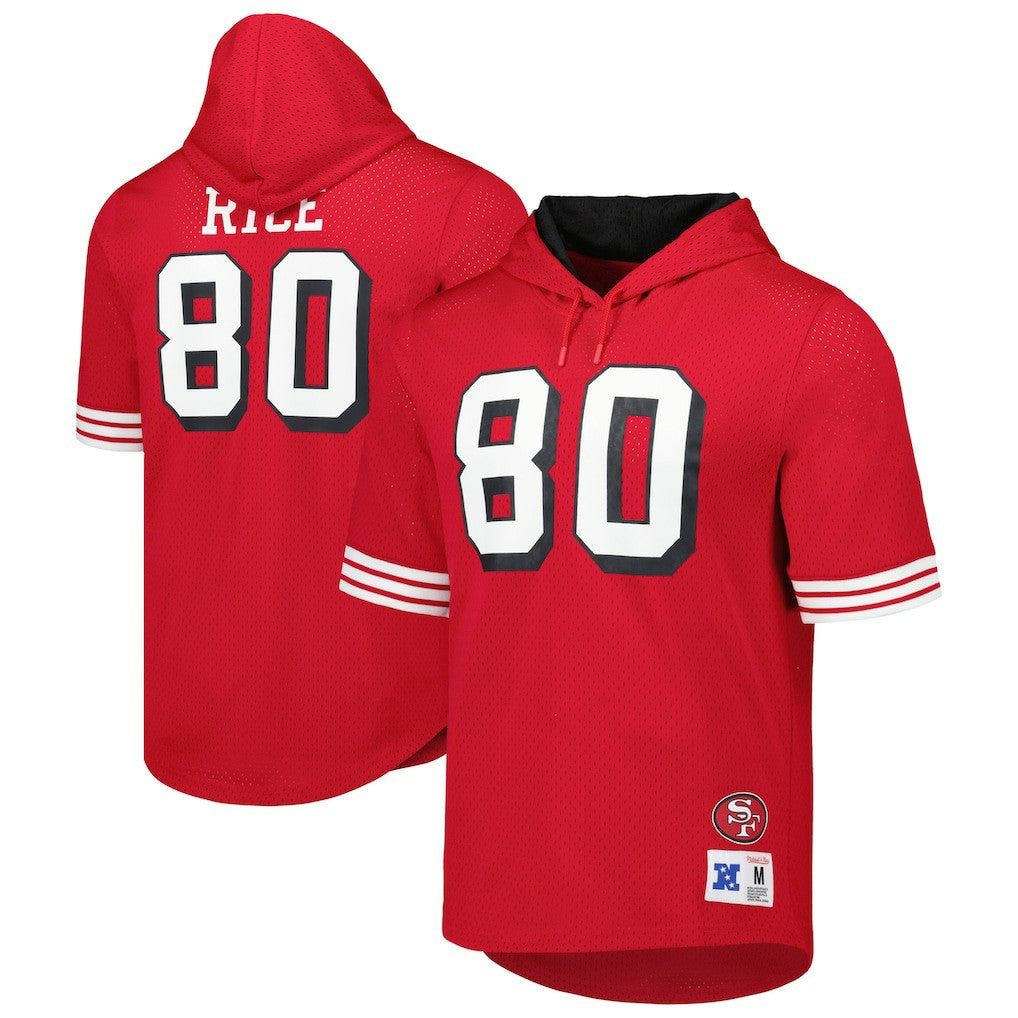 Jerry Rice San Francisco 49ers Retired Player Name & Number Mesh Hoodie T-Shirt - Scarlet online