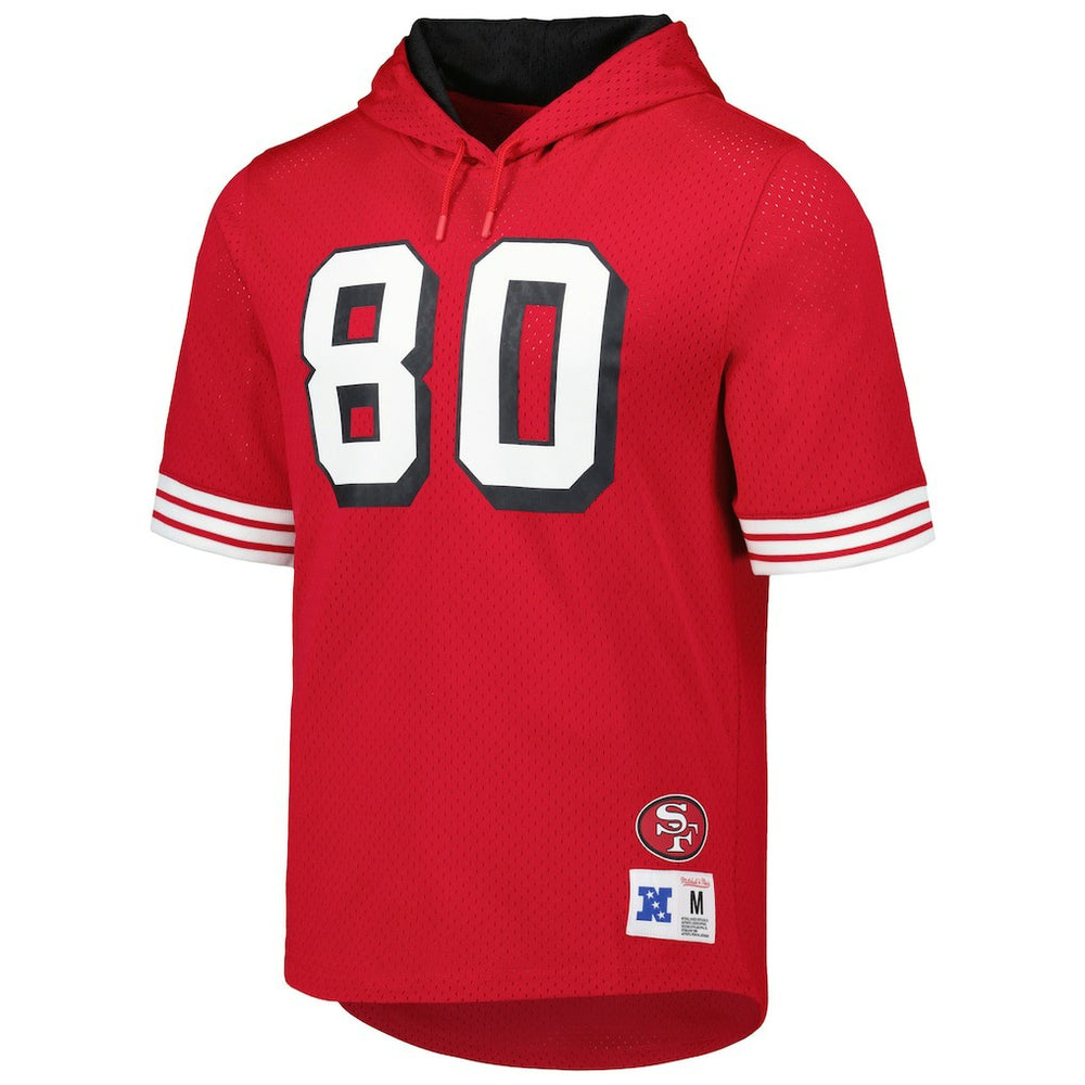 Jerry Rice San Francisco 49ers Retired Player Name & Number Mesh Hoodie T-Shirt - Scarlet online