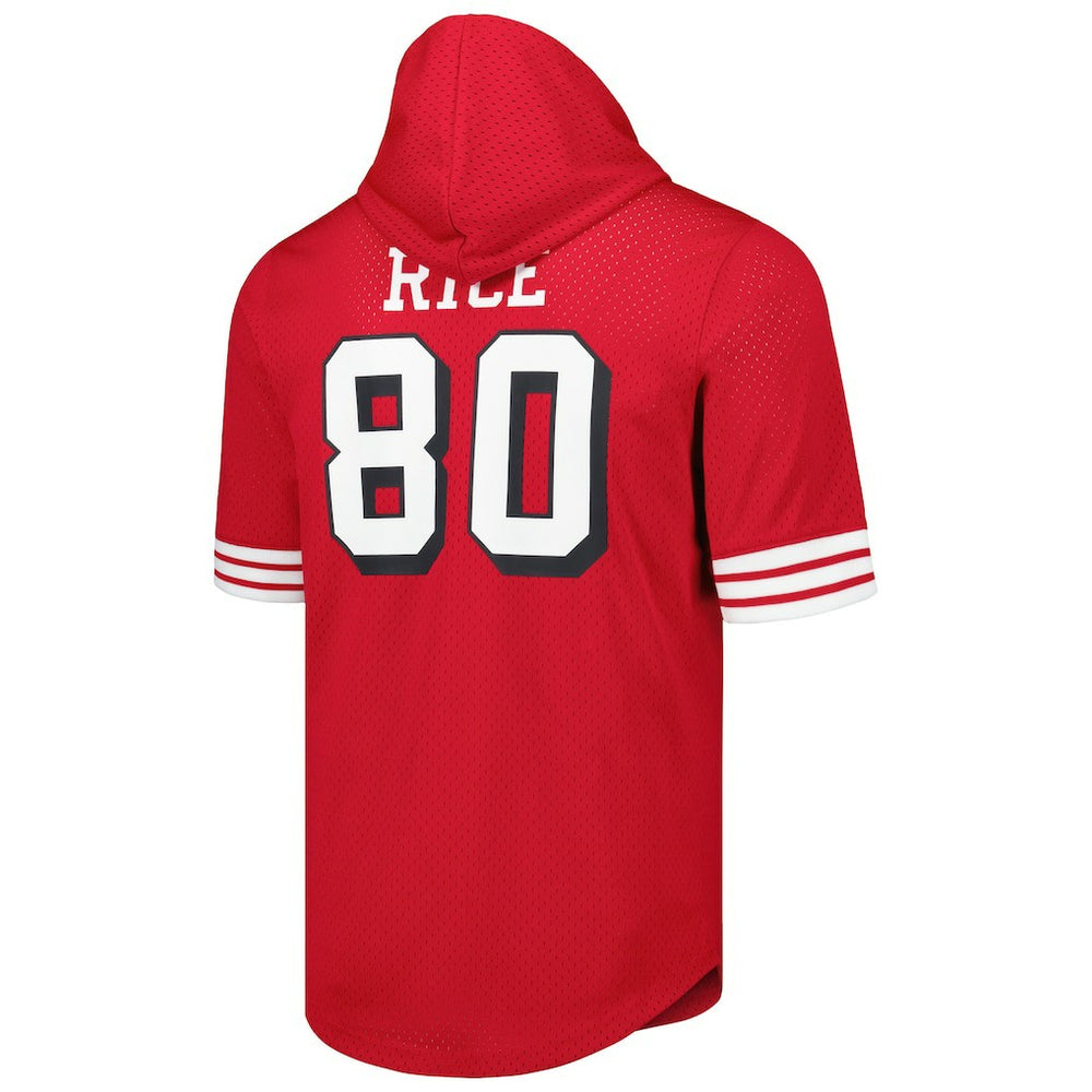 Jerry Rice San Francisco 49ers Retired Player Name & Number Mesh Hoodie T-Shirt - Scarlet online