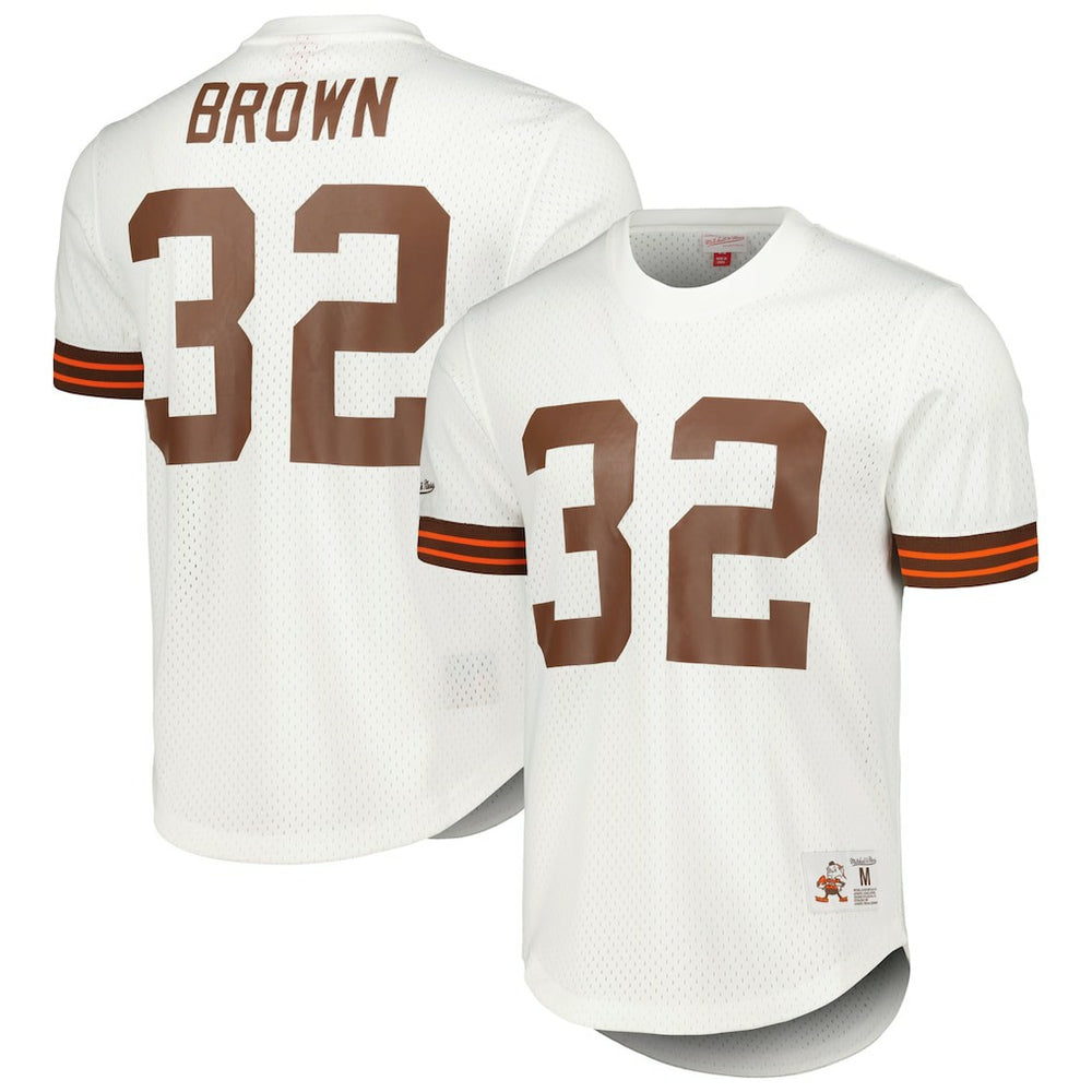 Jim Brown Cleveland Browns Retired Player Name & Number Mesh Top - White online