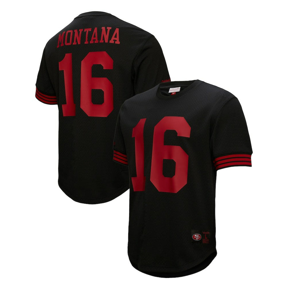 Joe Montana San Francisco 49ers Retired Player Name & Number Mesh Top - Black for sale