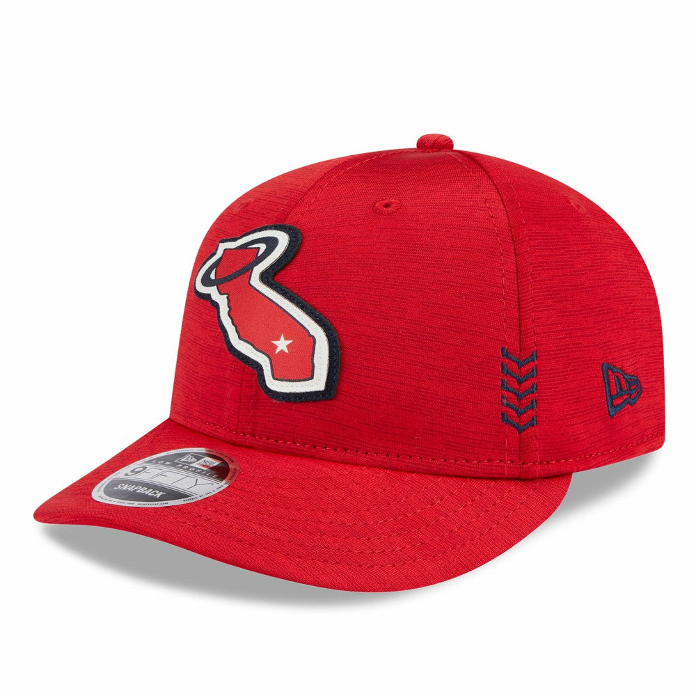 Los Angeles Angels 2024 Clubhouse Low Profile 9FIFTY Snapback Hat Red
