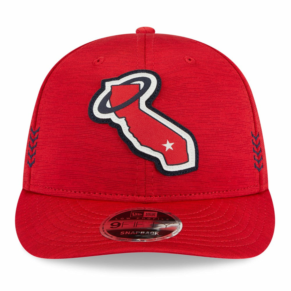 Los Angeles Angels 2024 Clubhouse Low Profile 9FIFTY Snapback Hat Red