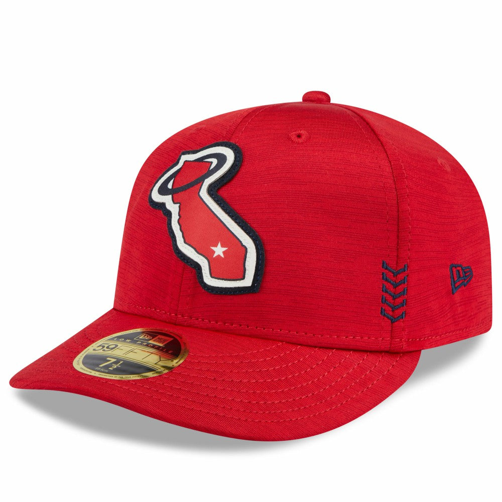Los Angeles Angels 2024 Clubhouse Low Profile 59FIFTY Fitted Hat Red