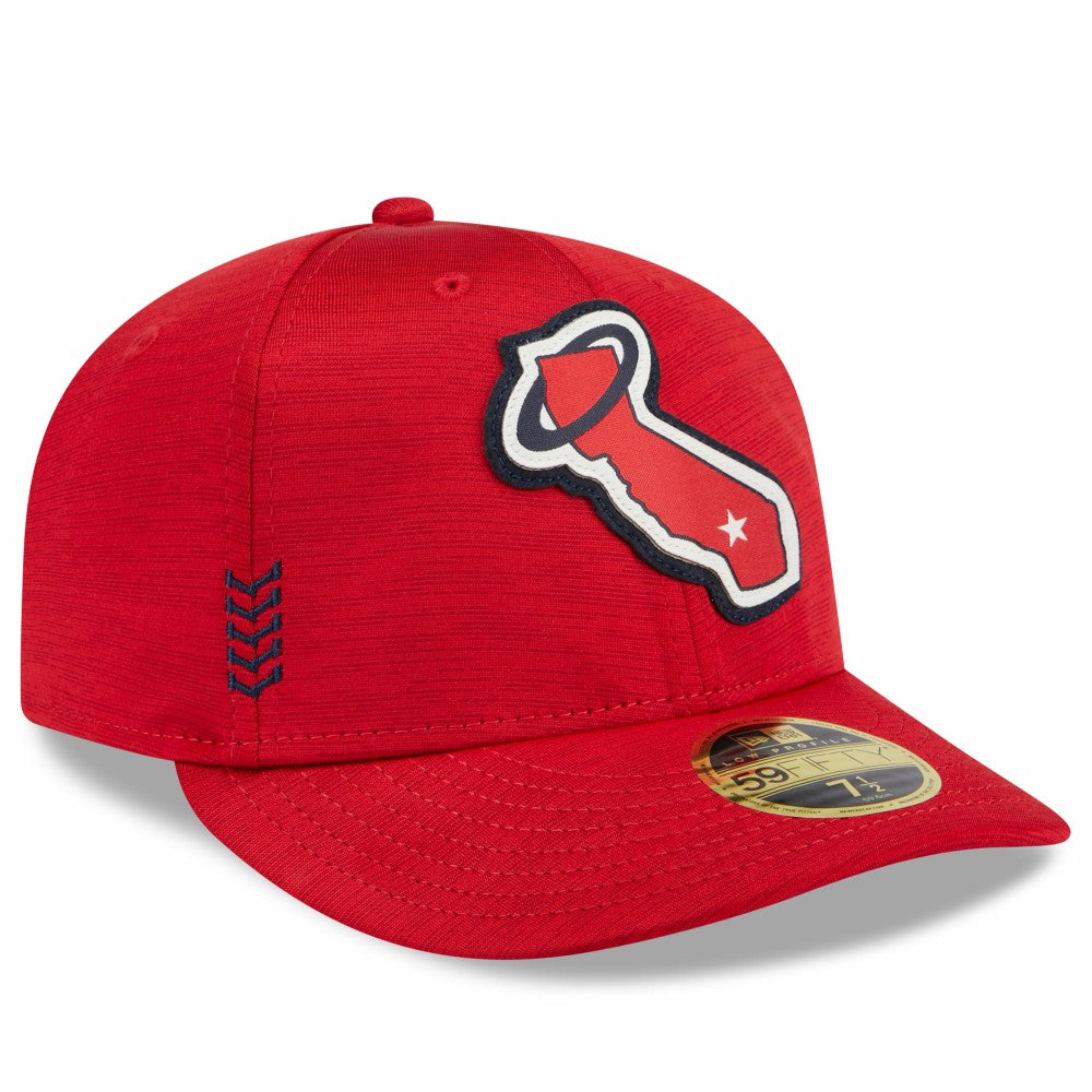 Los Angeles Angels 2024 Clubhouse Low Profile 59FIFTY Fitted Hat Red