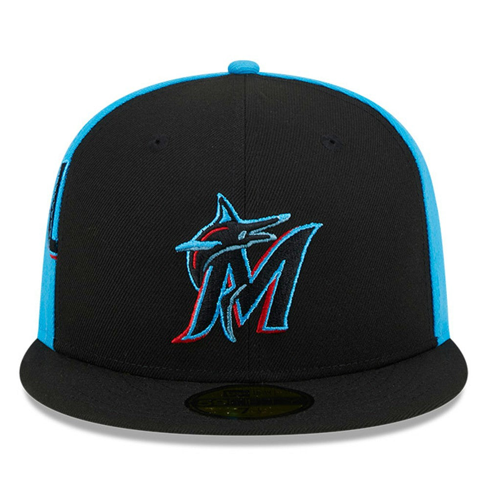 Miami Marlins Gameday Sideswipe 59FIFTY Fitted Hat Black/Blue