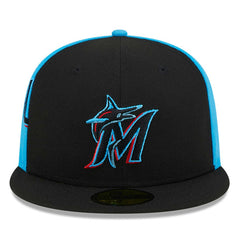 Miami Marlins Gameday Sideswipe 59FIFTY Fitted Hat Black/Blue