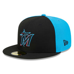 Miami Marlins Gameday Sideswipe 59FIFTY Fitted Hat Black/Blue