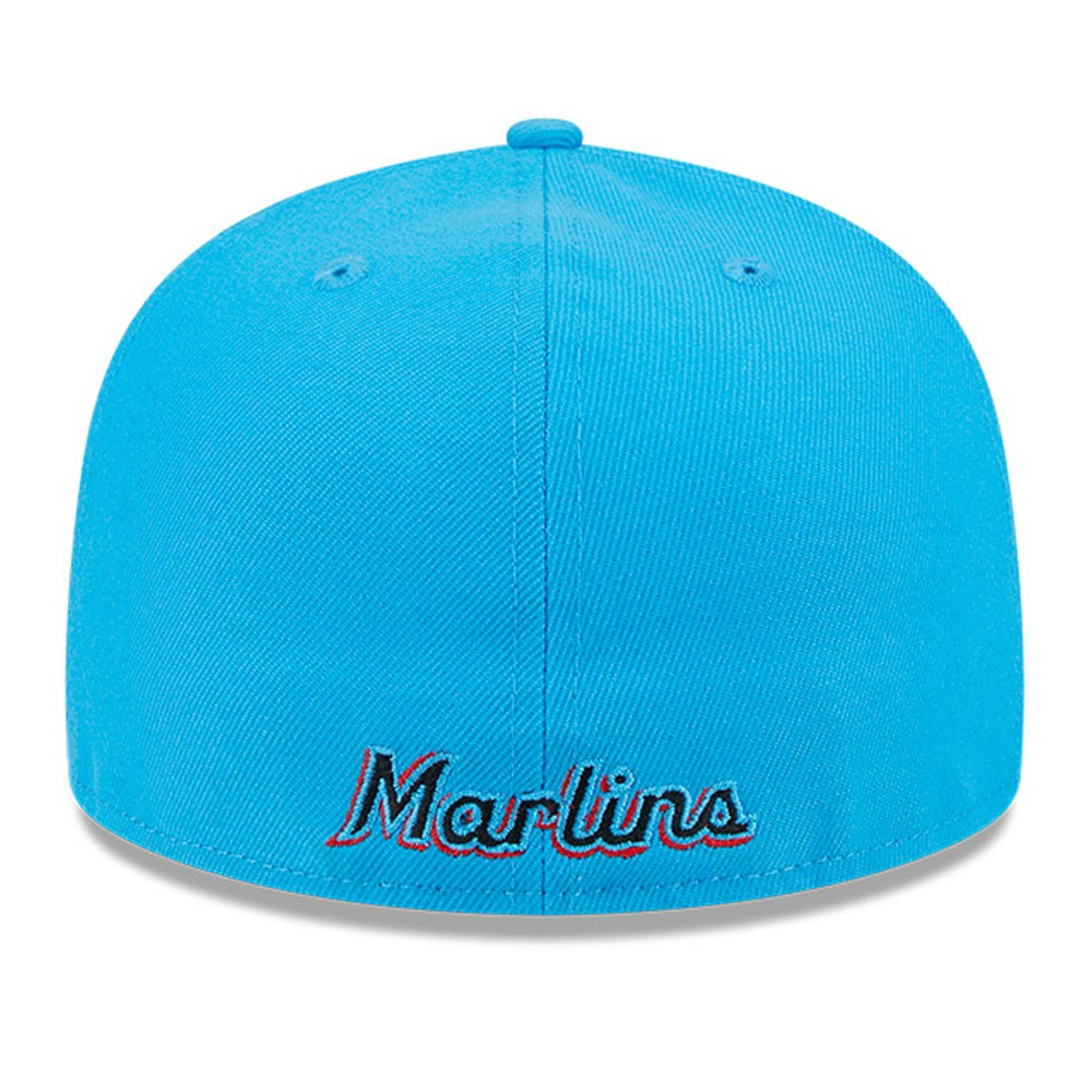 Miami Marlins Gameday Sideswipe 59FIFTY Fitted Hat Black/Blue