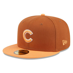 Chicago Cubs Spring Color Basic Two-Tone 59FIFTY Fitted Hat Brown/Orange