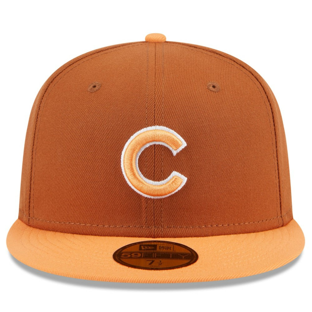 Chicago Cubs Spring Color Basic Two-Tone 59FIFTY Fitted Hat Brown/Orange