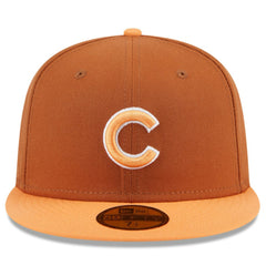 Chicago Cubs Spring Color Basic Two-Tone 59FIFTY Fitted Hat Brown/Orange