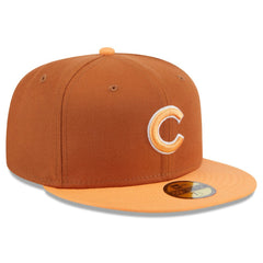 Chicago Cubs Spring Color Basic Two-Tone 59FIFTY Fitted Hat Brown/Orange