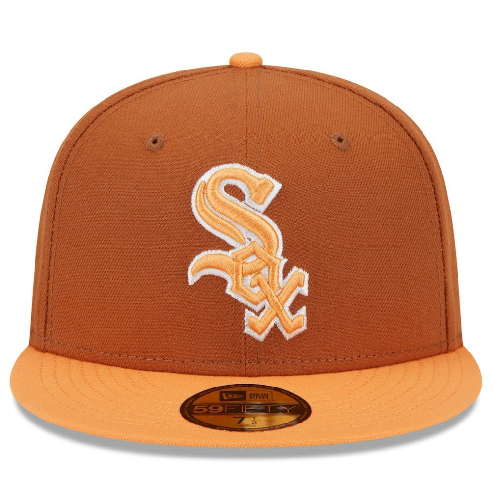 Chicago White Sox Spring Color Basic Two-Tone 59FIFTY Fitted Hat Brown/Orange