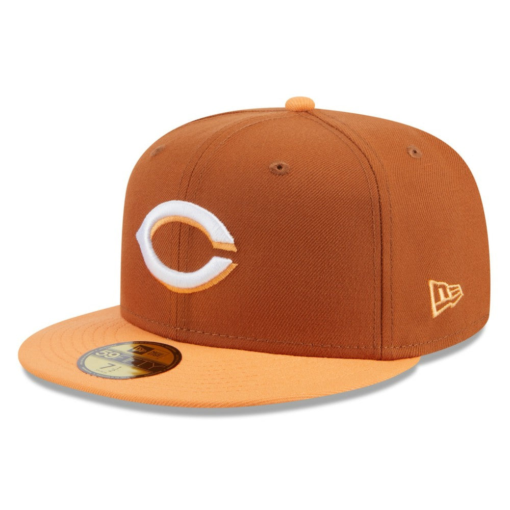 Cincinnati Reds Spring Color Basic Two-Tone 59FIFTY Fitted Hat Brown/Orange