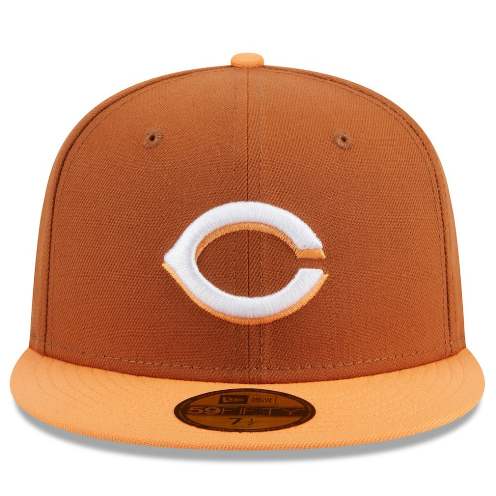 Cincinnati Reds Spring Color Basic Two-Tone 59FIFTY Fitted Hat Brown/Orange