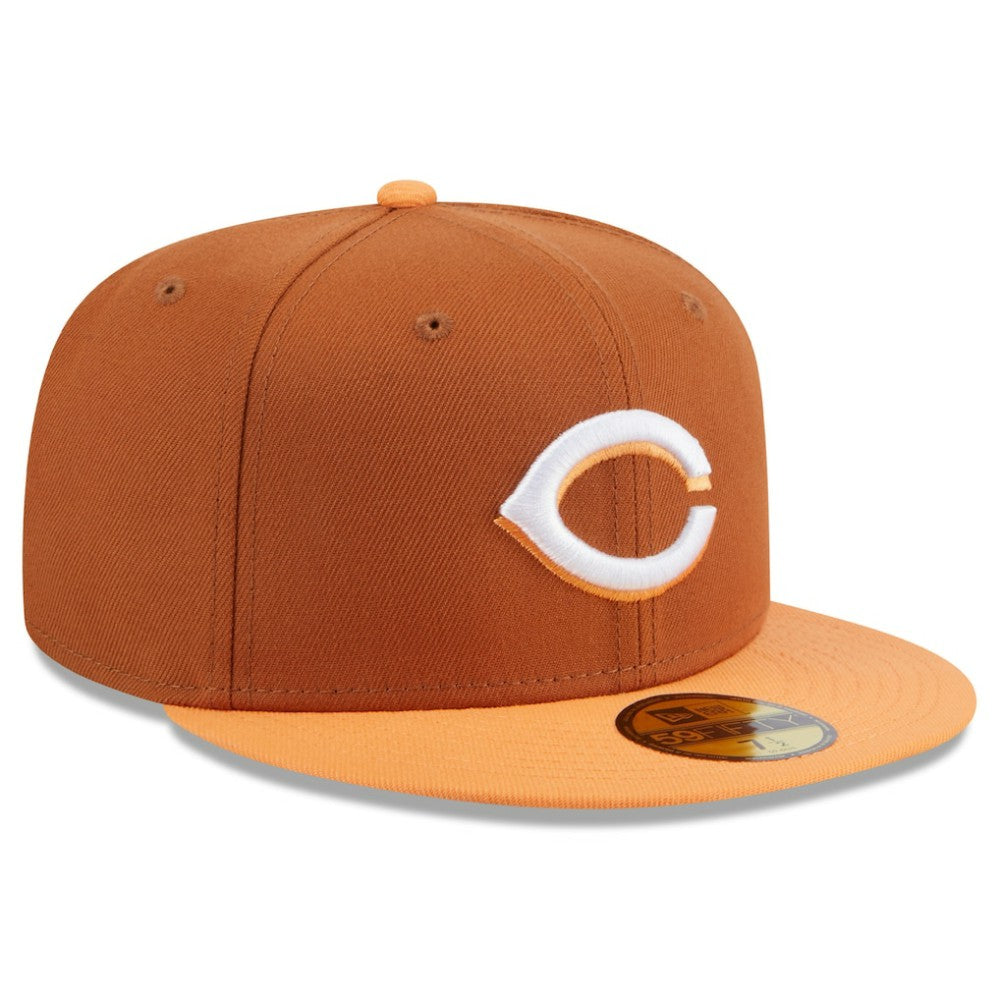 Cincinnati Reds Spring Color Basic Two-Tone 59FIFTY Fitted Hat Brown/Orange