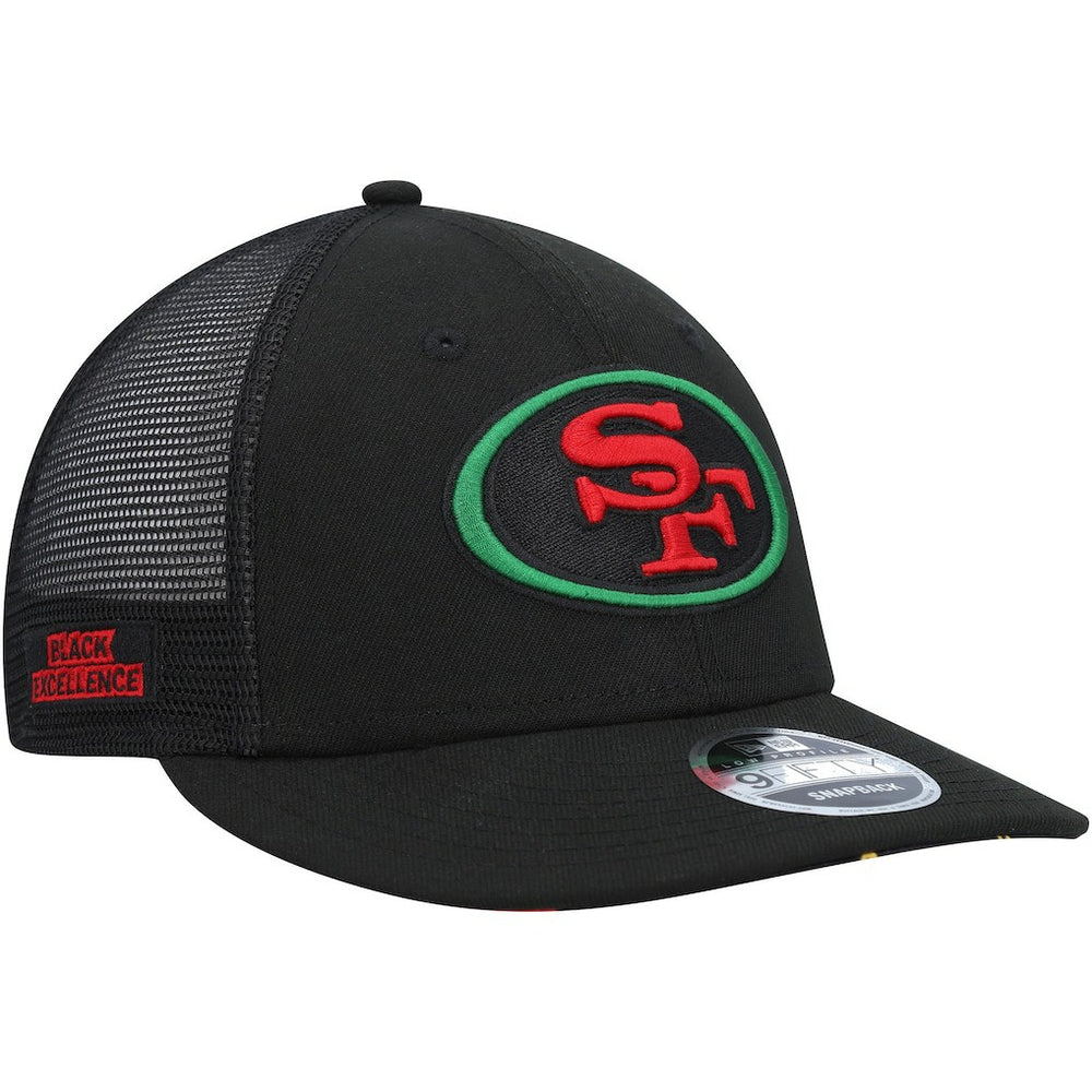 San Francisco 49ers New Era Black Excellence Collection Trucker Low Profile 9FIFTY Snapback Hat - Black discount