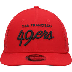 San Francisco 49ers New Era Black Excellence Collection Wordmark Trucker Low Profile 9FIFTY Snapback Hat - Scarlet outlet