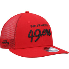 San Francisco 49ers New Era Black Excellence Collection Wordmark Trucker Low Profile 9FIFTY Snapback Hat - Scarlet outlet