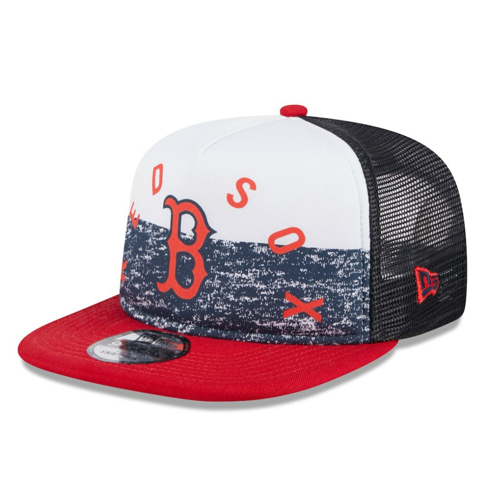 Boston Red Sox Team Foam Front A-Frame Trucker 9FIFTY Snapback Hat White/Red