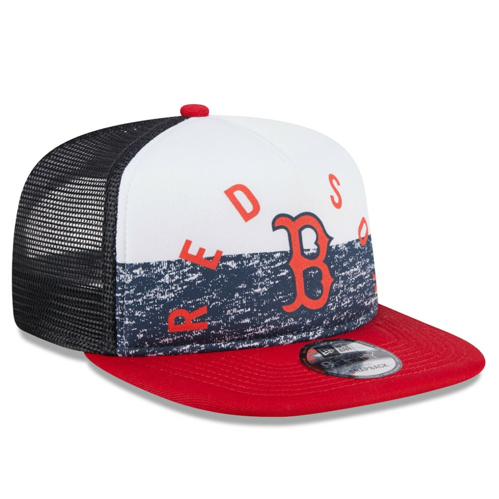 Boston Red Sox Team Foam Front A-Frame Trucker 9FIFTY Snapback Hat White/Red