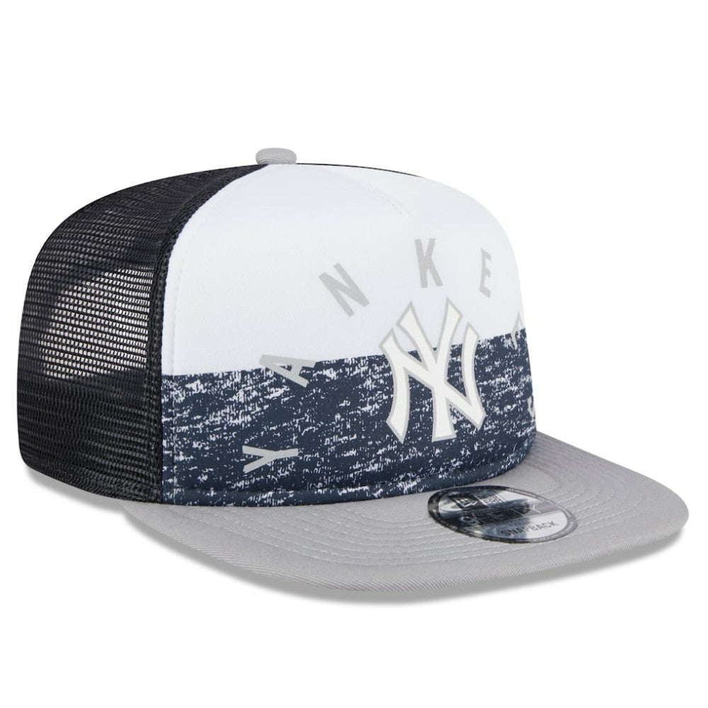 New York Yankees Team Foam Front A-Frame Trucker 9FIFTY Snapback Hat White/Gray