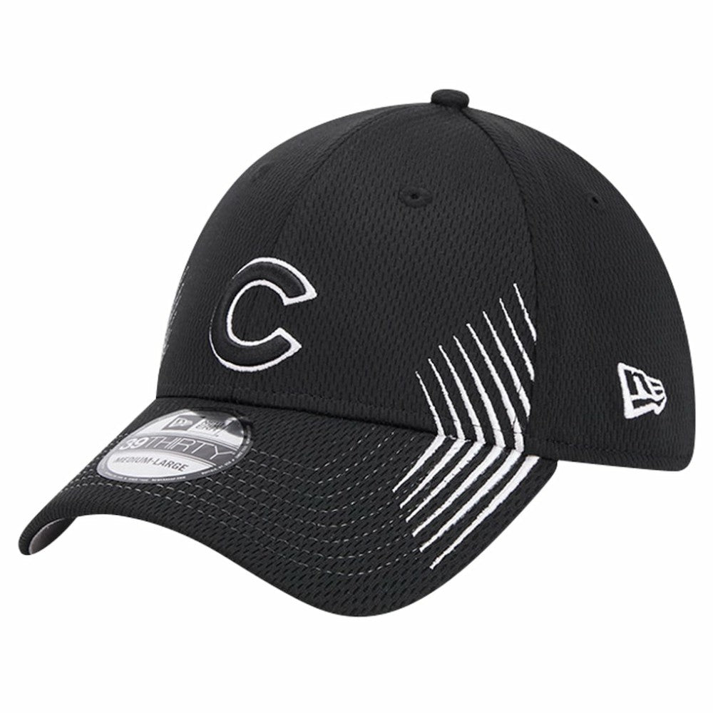 Chicago Cubs Active Dash Mark 39THIRTY Flex Hat Black