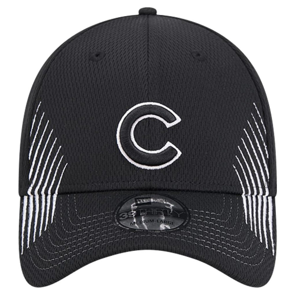 Chicago Cubs Active Dash Mark 39THIRTY Flex Hat Black