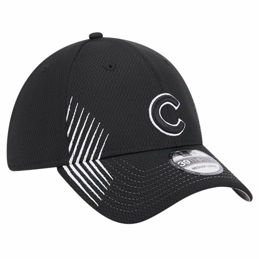 Chicago Cubs Active Dash Mark 39THIRTY Flex Hat Black