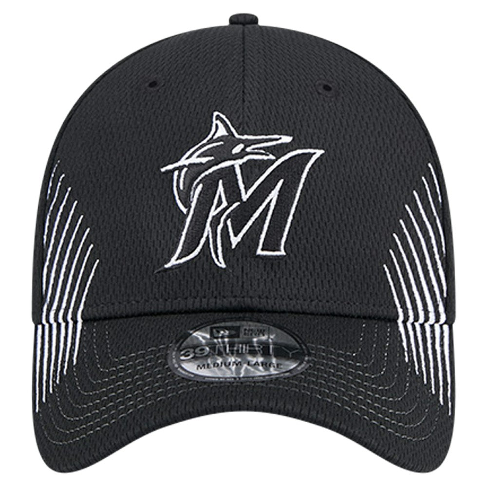 Miami Marlins Active Dash Mark 39THIRTY Flex Hat Black