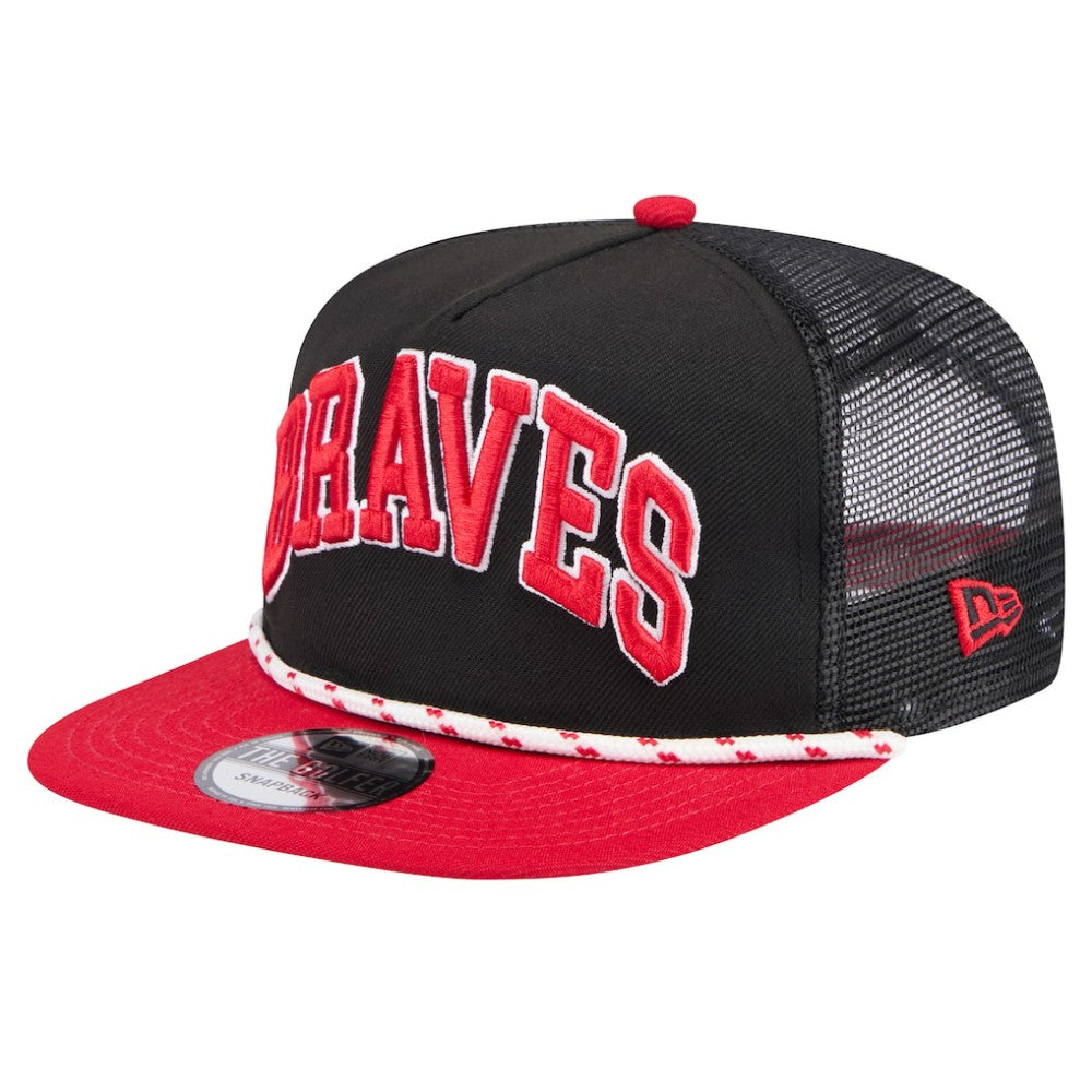 Atlanta Braves Throwback Meshback Golfer Hat Black