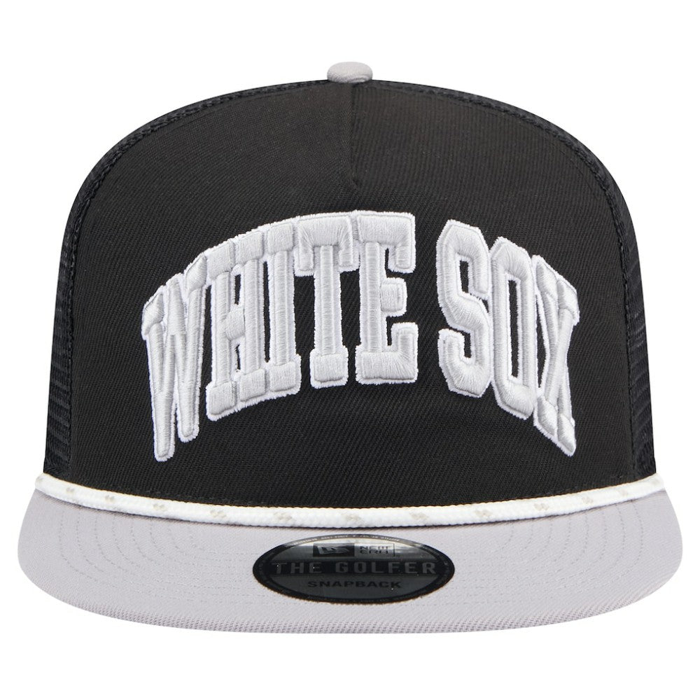 Chicago White Sox Throwback Meshback Golfer Hat Black